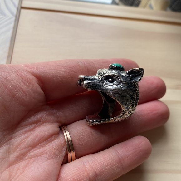 Spell “vintage” Wolf Clan ring. Silver and turquoise - Picture 2 of 11
